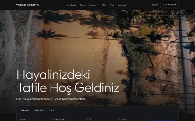 Oniks düzeninin ana sayfa görünümü