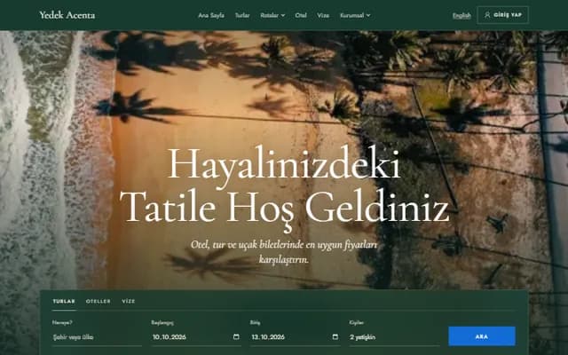 Turmalin düzeninin ana sayfa görünümü
